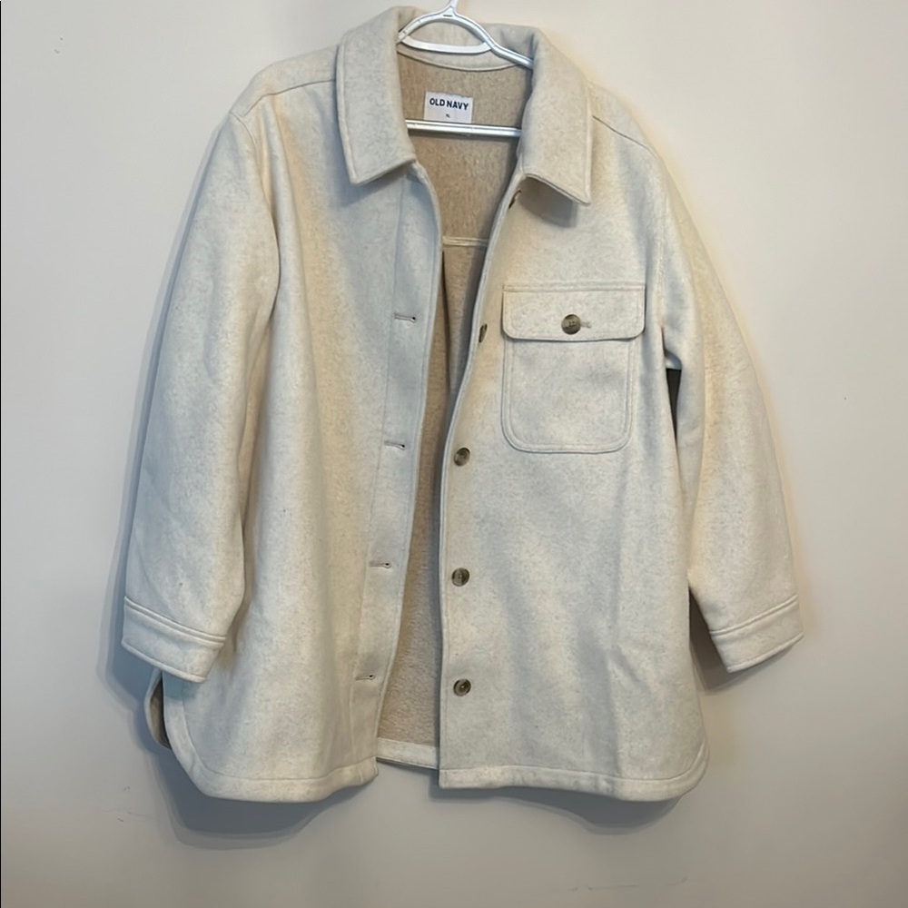 Old Navy Cream Button-Up Jacket